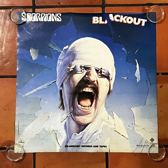 1997 Scorpions Blackout Poster 23" x‎ 23" Vintage Germany Tour 4/15/97 Flaws - Picture 1 of 8